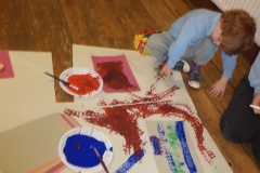 Paint play at Ridgeway Playgroup